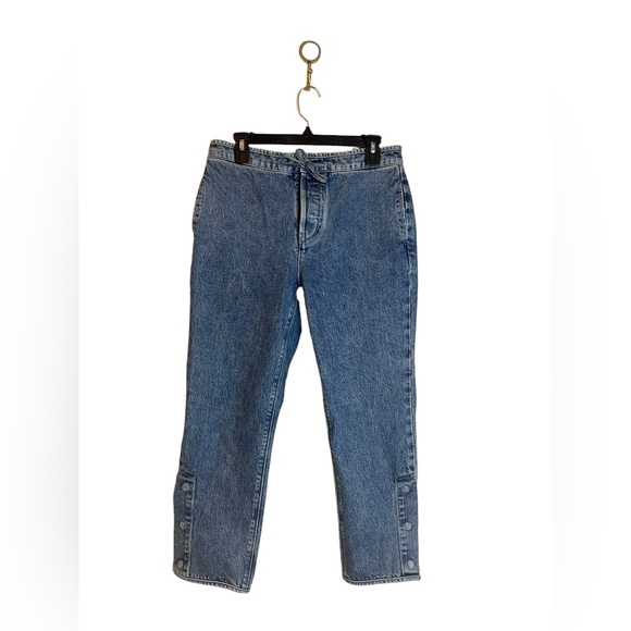 RtA Matisse Straight Leg Jeans Size Small Blue Button Fly Drawstring Anke Crop - Picture 3 of 11